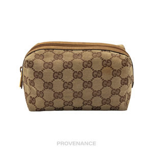 🔴 Gucci Cosmetic Pouch - Tan GG Canvas